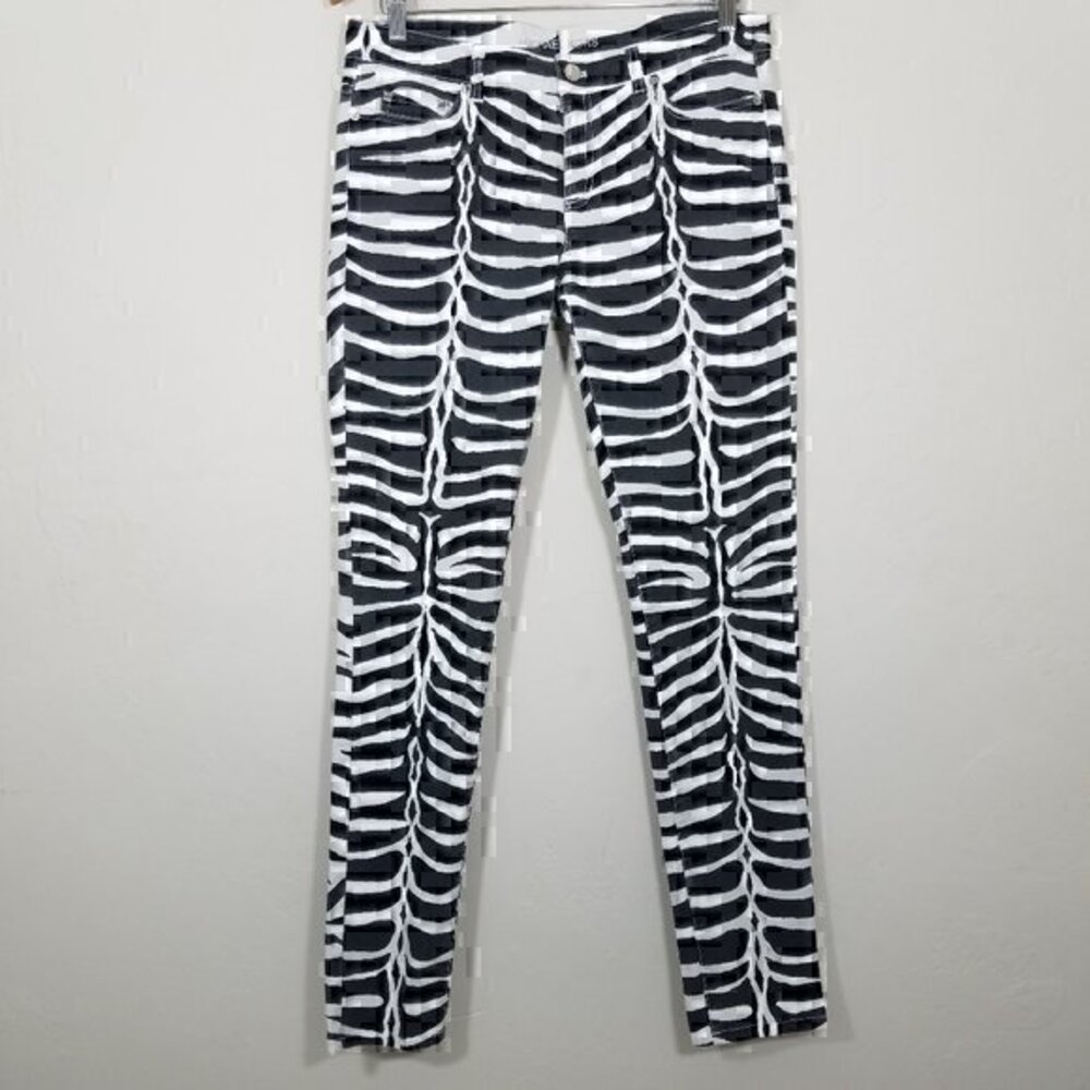 Michael Kors Zebra Print Animal Print Stretch Skinny Jeans Size 6